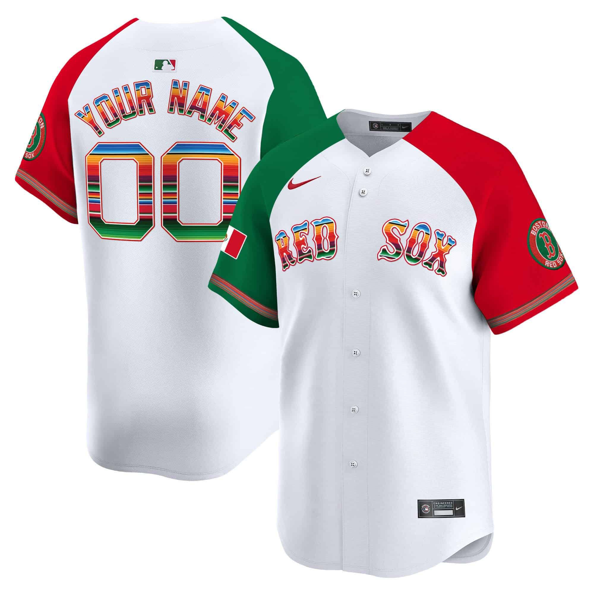 Men Boston Red Sox White 2024 Nike Mexico Vapor Premier Limited Custom MLB Jersey style 1->customized mlb jersey->Custom Jersey